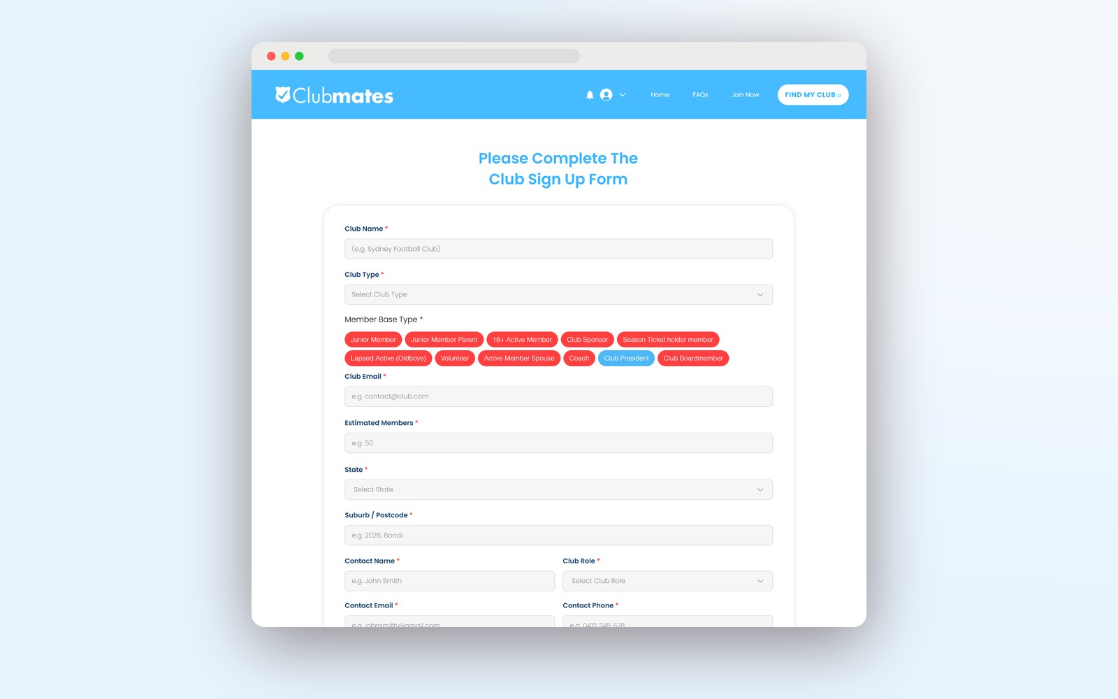 Clubmates: Revenue share tracking