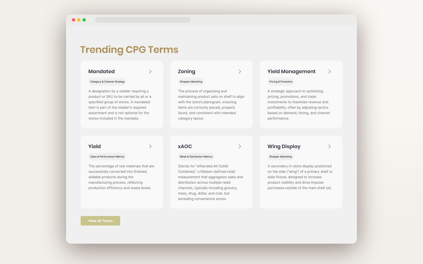 CPG Dictionary: SEO-friendly dynamic page for every term