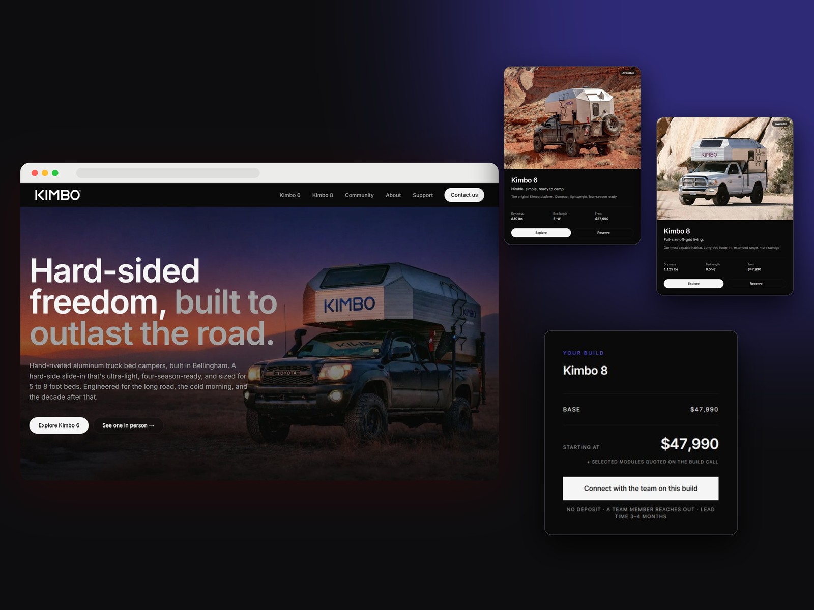 Kimbo Campers: A Zoho CRM integration that sends website leads straight into the sales pipeline.